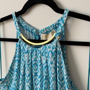 Michael Kors High-Neck Gold Detail Shift Dress